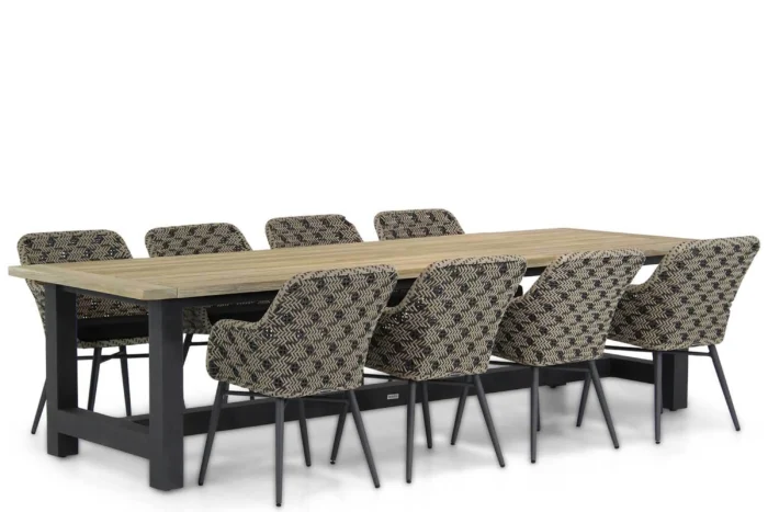 Lifestyle Garden Furniture Crossway/San Francisco 300 cm dining tuinset 9-delig - Taupe-naturel-bruin