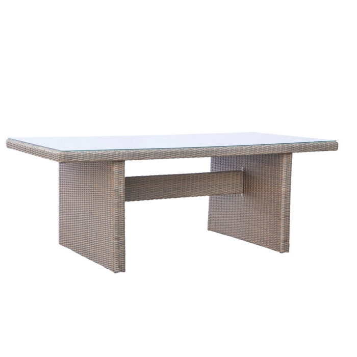 Denza Furniture Jones dining tuintafel 4 personen | wicker | Ash Grey | 200cm