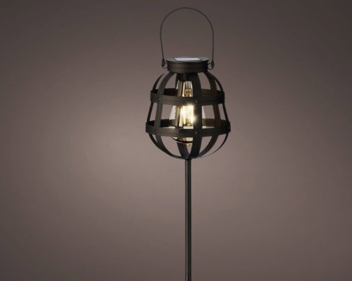 Decoris Solar stake light dia14-H80cm black – zwart