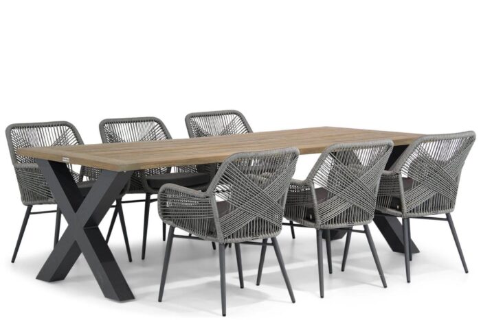 Lifestyle Garden Furniture Advance/Cardiff 240 cm dining tuinset 7-delig – Grijs-antraciet