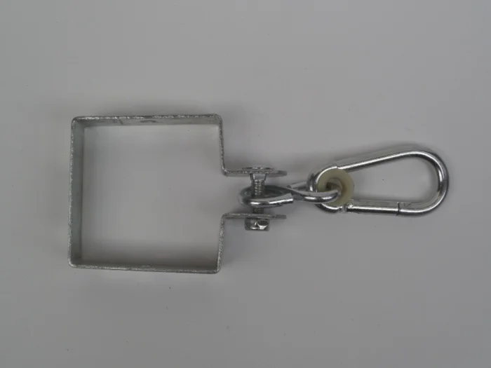 Hermic Schommelring vierkant verzinkt 90x90 mm met karabijnhaak