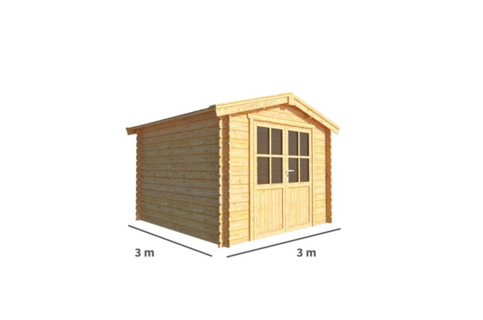 Warentuin collection Blokhut, tuinhuisje Fenna-Aisha 300 cm bij 300 cm diep zadeldak – bruin