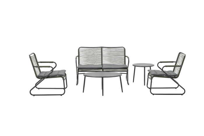 Garden impressions Hermes loungeset 5-dlg c.bl/rope moss gr dia. 5mm/mystic gr