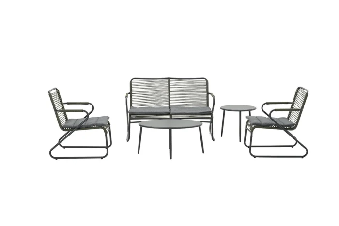 Garden impressions Hermes loungeset 5-dlg c.bl/rope moss gr dia. 5mm/mystic gr