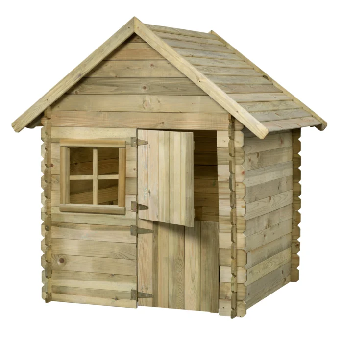 Houten speelhuisje grenen Lodewijk met vloer 150x124x160cm