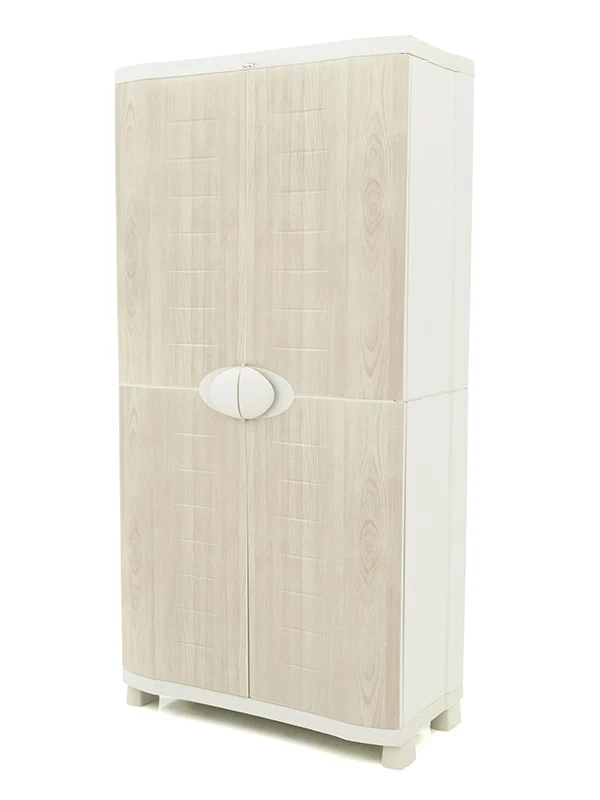 Kunststof opbergkast beuken 90x184cm met 4 inlegplanken