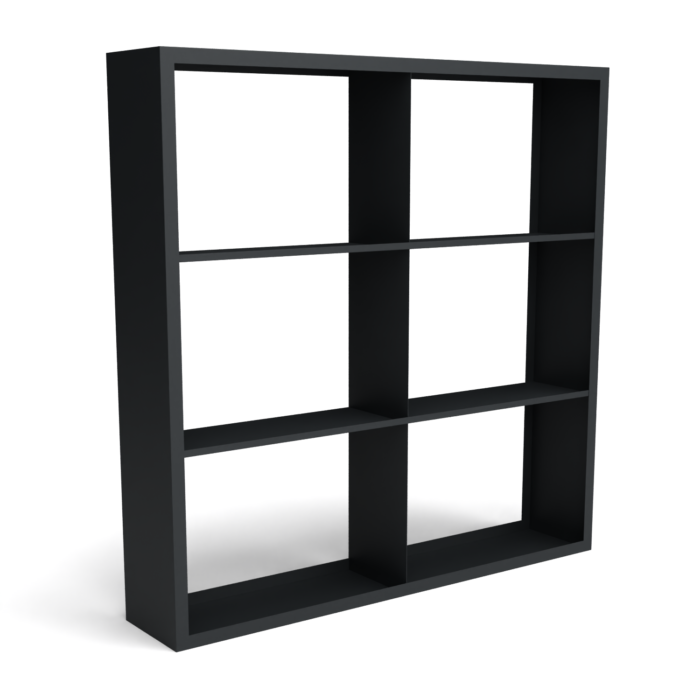 Geroba Beltza zwarte houtopslag onderverdeling 6 vakken 2000x385x2000 mm – zwart