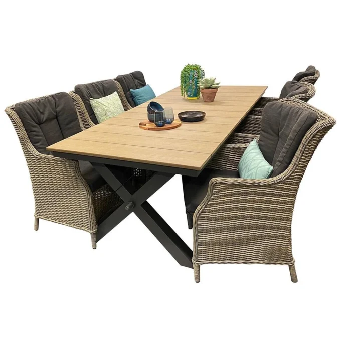 Buitengewoon de boet Robusto Beltonna Diningset - bruin