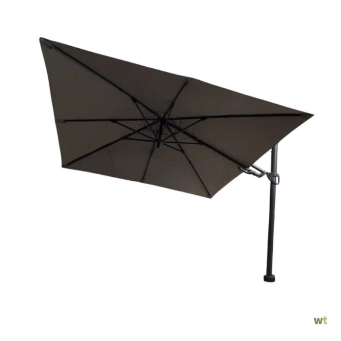 Warentuin Collection Outlet K: Borek Barletta vrijhangende zweefparasol grijs 3×3 meter