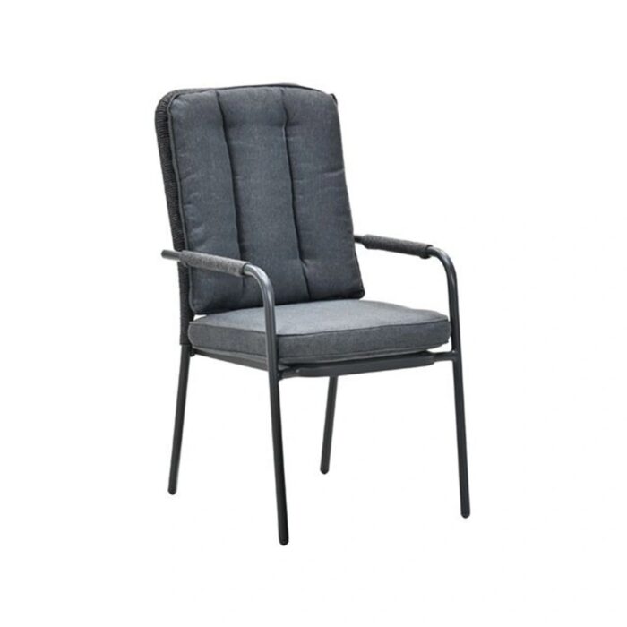 Garden impressions Venice Dining Tuinstoel Carbon Black/Mystic Grey – grijs