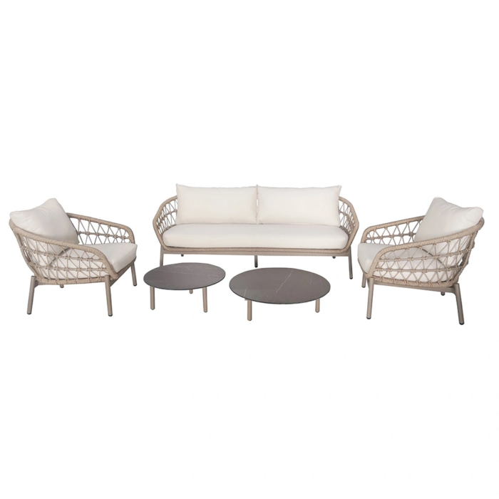 Buitengewoon de boet Kaprun Sofa Loungeset Bruin/Wit – beige;grijs;wit