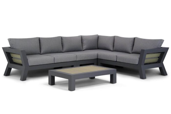 Santika Furniture Yovita hoek loungeset 5-delig – Grijs-antraciet