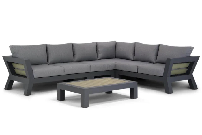 Santika Furniture Yovita hoek loungeset 5-delig - Grijs-antraciet