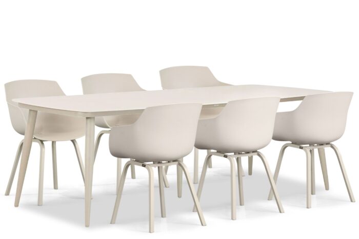 Lifestyle Garden Furniture Salina/Vienna 240 cm dining tuinset 7-delig – Taupe-naturel-bruin