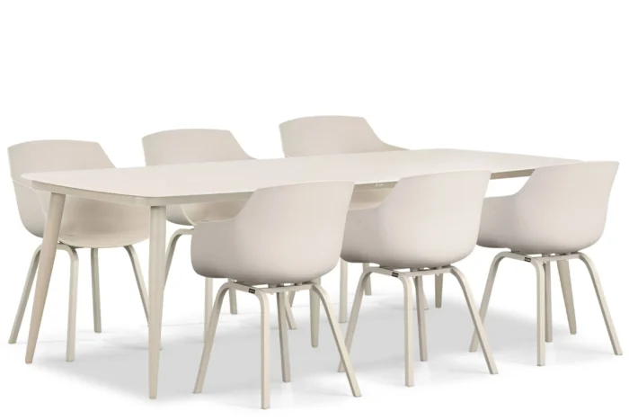 Lifestyle Garden Furniture Salina/Vienna 240 cm dining tuinset 7-delig - Taupe-naturel-bruin