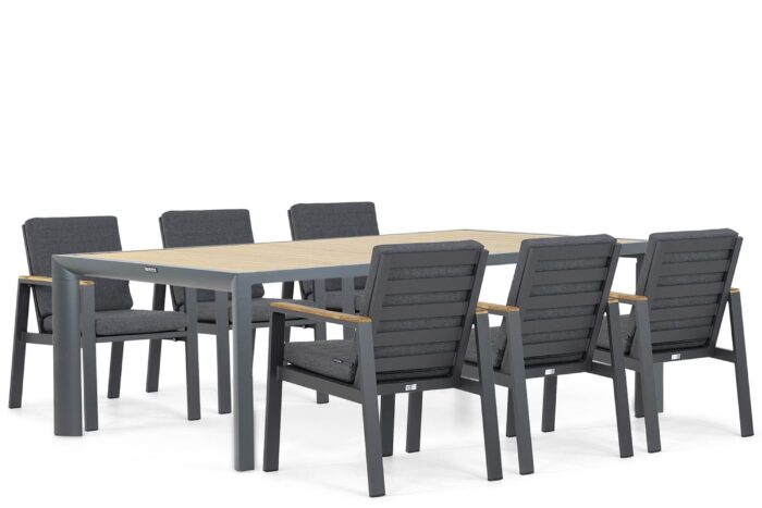 Lifestyle Garden Furniture Marietta/Borello 240 cm dining tuinset 7-delig – Grijs-antraciet