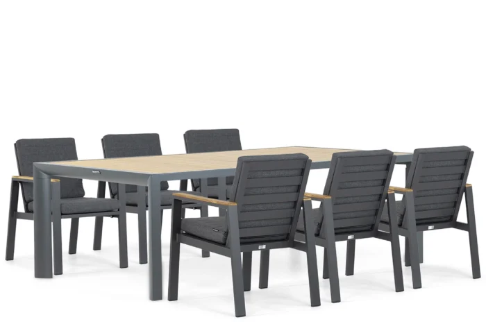 Lifestyle Garden Furniture Marietta/Borello 240 cm dining tuinset 7-delig - Grijs-antraciet