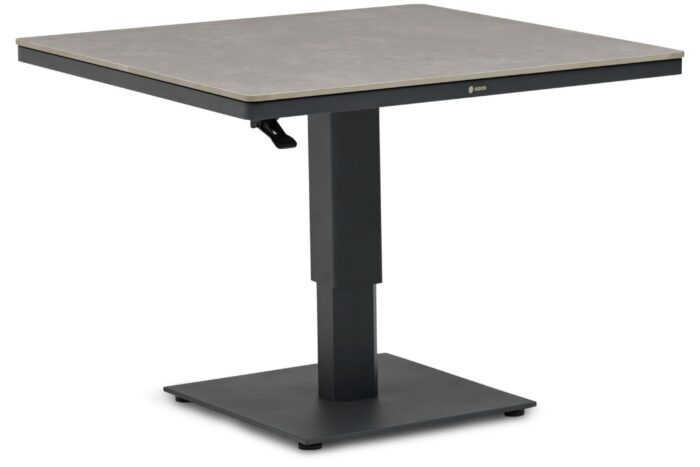 Coco Tivano in hoogte verstelbare tuintafel 90 x 90 cm – Grijs-antraciet