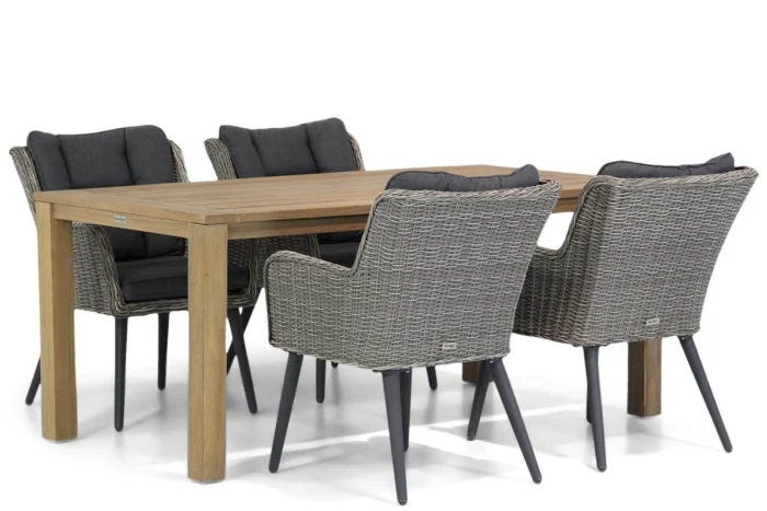 Garden Collections Boston/Bristol 180 cm dining tuinset 5-delig - Grijs-antraciet