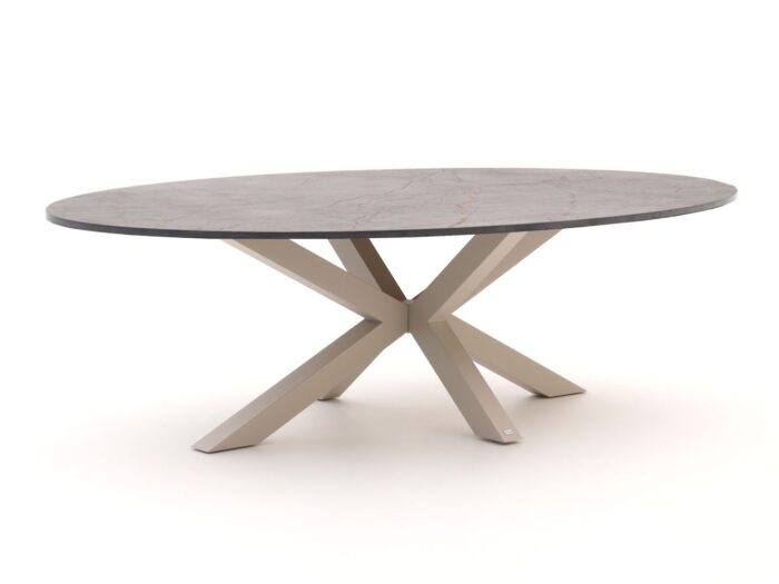 Bellagio tuinmeubelen Bellagio Induno Ellips dining tuintafel 200x110cm Laagste prijsgarantie! – Taupe