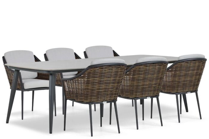 Coco Olivine/Vienna 240 cm dining tuinset 7-delig – Grijs-antraciet