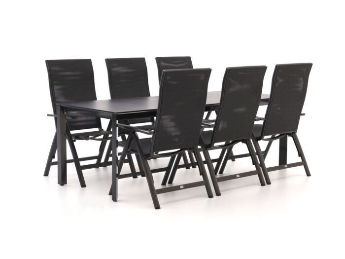 Bellagio tuinmeubelen Avio/Sestino 220cm dining tuinset 7-delig verstelbaar – Grijs