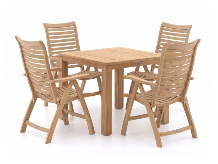 Sunyard Furniture Corby/Buxton 90cm dining tuinset 5-delig verstelbaar