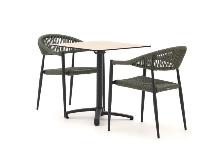 Manifesto Furniture Belpasso/Canzo 80cm dining tuinset 3-delig inklapbaar stapelbaar – Groen
