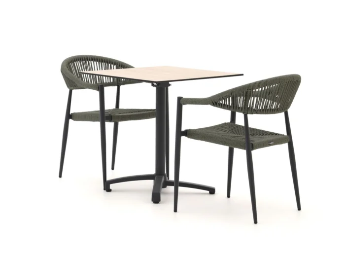Manifesto Furniture Belpasso/Canzo 80cm dining tuinset 3-delig inklapbaar stapelbaar - Groen