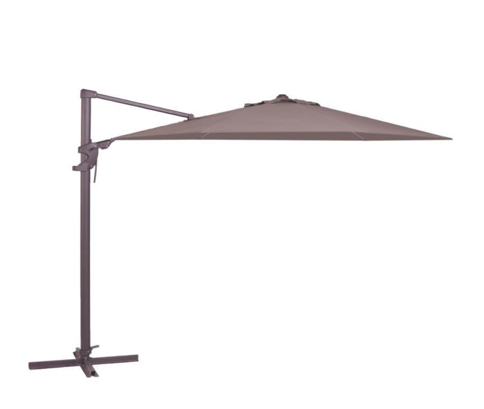 Madison Zweefparasol Monaco flex Zijwaarts Kantelbaar 330 cm Polyester taupe zonwering – bruin
