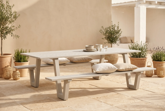 Forte picknickbank 180×98 cm – Wit