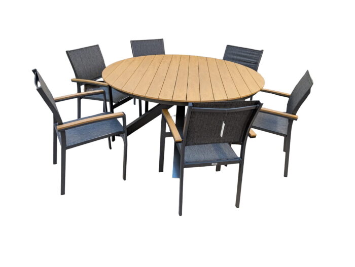 Hartman Arezzo diningset 7-delig – grijs;hout
