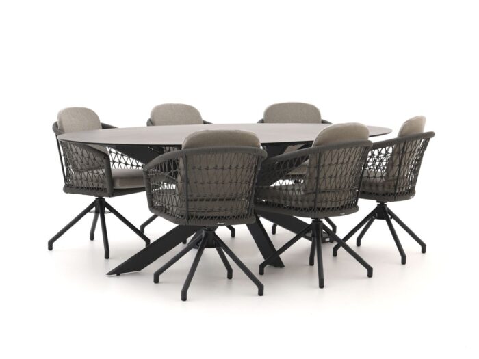 Manifesto Furniture Tolmezzo/Furato 240cm dining tuinset 7-delig draaibaar – Grijs
