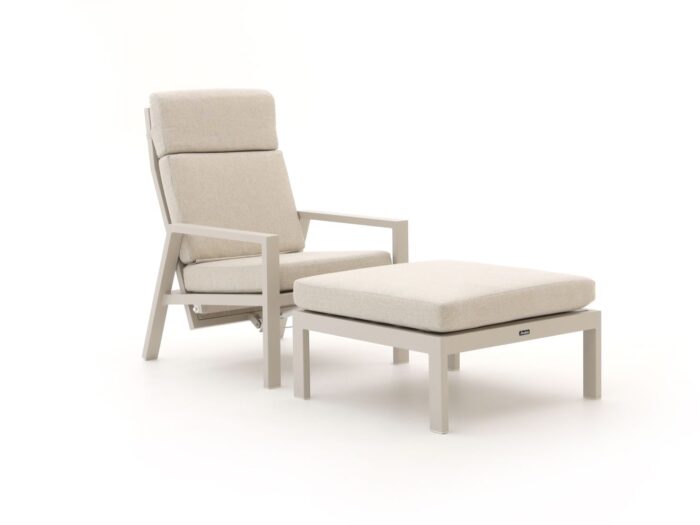Manifesto Furniture Manifesto Alzano lounge tuinstoel verstelbaar met voetenbank Laagste prijsgarantie! – Taupe