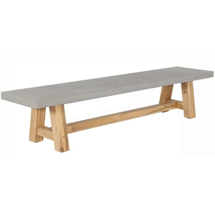BUITEN living Veltis dining tuinbank | betonlook + hardhout | 250x45cm