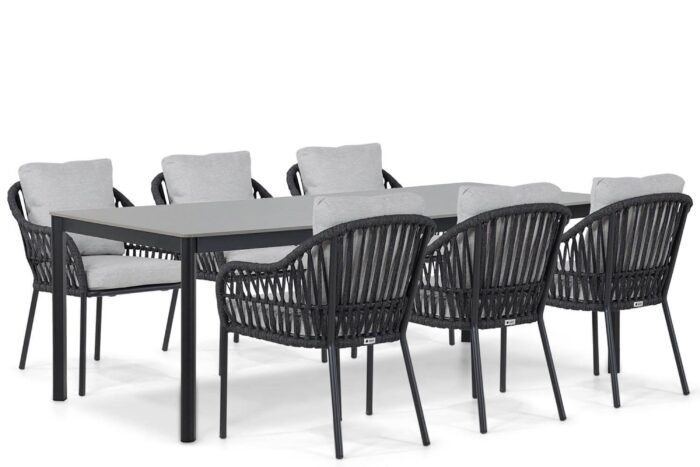 Coco Puerto/Como 220 cm dining tuinset 7-delig – Grijs-antraciet