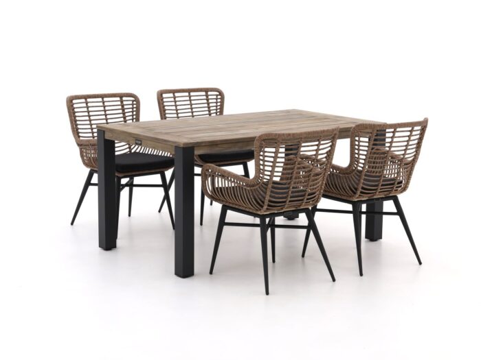 Intenso Furniture Intenso Asti/ROUGH-S 160cm dining tuinset 5-delig Laagste prijsgarantie! – Taupe