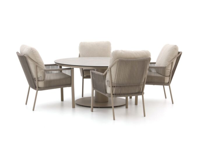 Tierra Outdoor Liv/Moreno low dining tuinset 5-delig Laagste prijsgarantie! – Taupe
