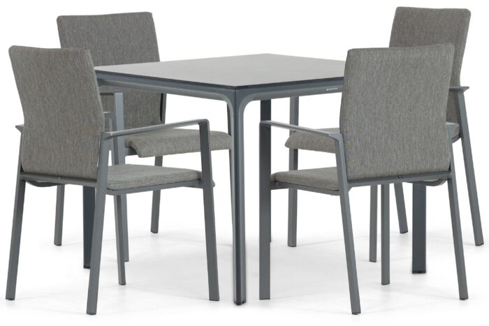 Lifestyle Garden Furniture Rome/Cesar 90 cm dining tuinset 5-delig – Grijs-antraciet