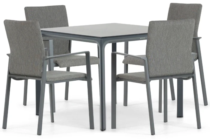Lifestyle Garden Furniture Rome/Cesar 90 cm dining tuinset 5-delig - Grijs-antraciet