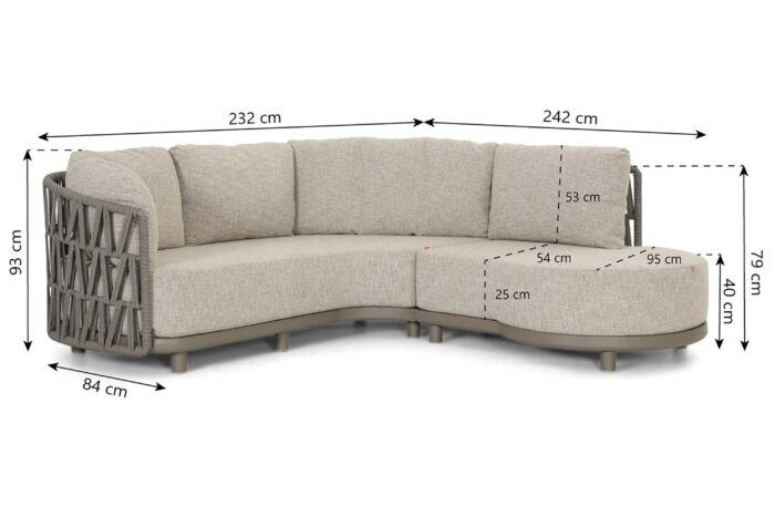 Santika Furniture Cayora organisch loungeset 2-delig – Taupe-naturel-bruin