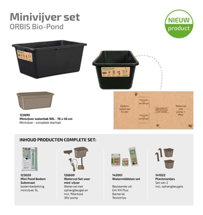 Velda Vijverbak Orbis Bio-Pond rechthoekig set 76×46 cm