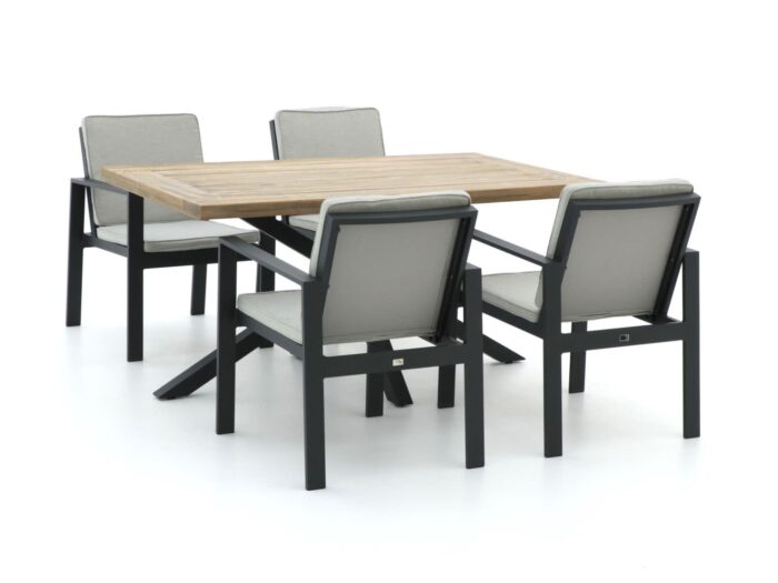 Bellagio tuinmeubelen Bellagio Vezzano/Montorio 160cm dining tuinset 5-delig Laagste prijsgarantie! – Grijs