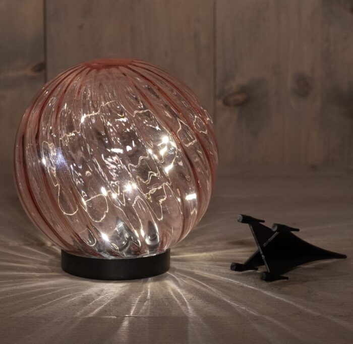 Annas collection Glazen Bol Roze 15 x 18 cm Met Steker solar Anna’s Collection