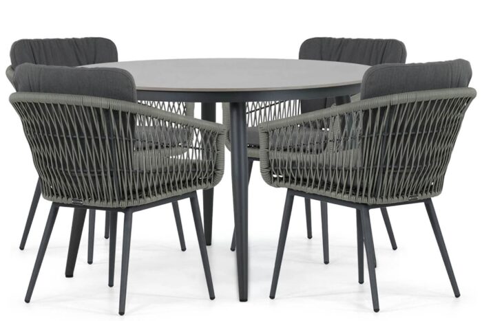 Lifestyle Garden Furniture Western/Vienna 120 cm dining tuinset 5-delig – Grijs-antraciet