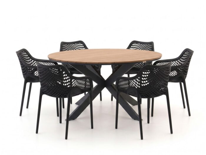 Forza Furniture Ripi/Fidenza ø149cm dining tuinset 7-delig stapelbaar