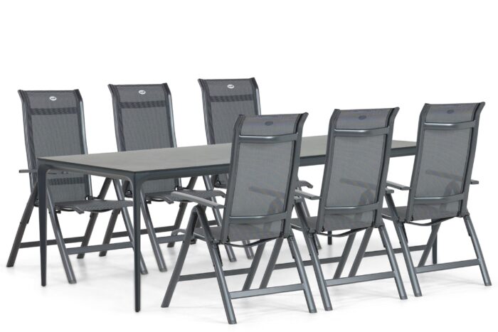 Hartman Alice/Cesar 220 cm dining tuinset 7-delig – Grijs-antraciet