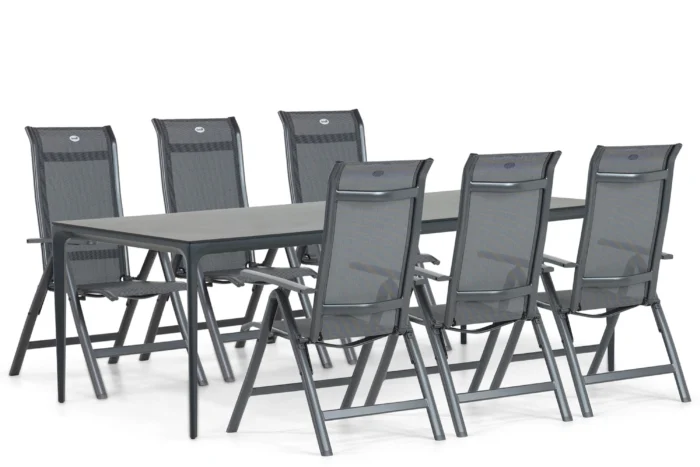 Hartman Alice/Cesar 220 cm dining tuinset 7-delig - Grijs-antraciet