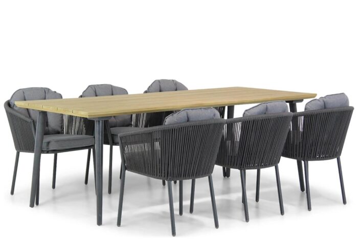 Santika Furniture Novita/Montana 240 cm dining tuinset 7-delig – Grijs-antraciet