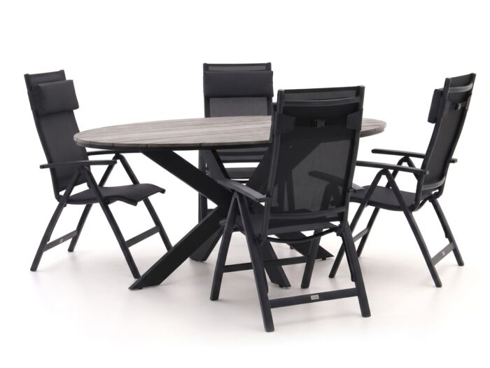 Bellagio tuinmeubelen Bellagio Avenza/Fidenza ovaal 180cm dining tuinset 5-delig verstelbaar Laagste prijsgarantie!